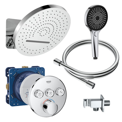 BELVIT doucheset met GROHE Rapido SmartBox & SmartControl - incl. XL hoofddouche, handdouche, slang & wandbevestiging chroom, douchekolommen & douchesets — SKU MB-39983-44690, EAN 5404029137849