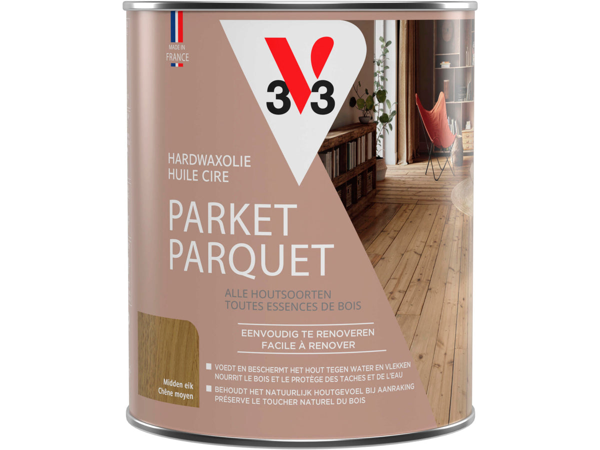 V33 Deco hardwaxolie parket mat 1l midden eik