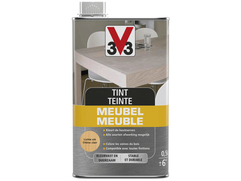 V33 Deco tint meubel mat 0,5l lichte eik