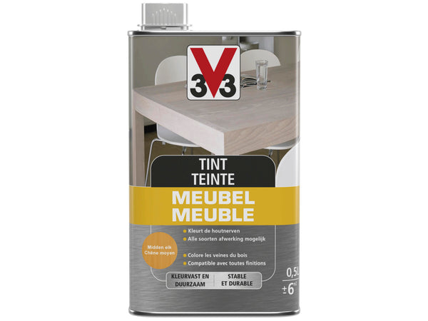 V33 Déco teinte meuble mat 0,5l chêne moyen