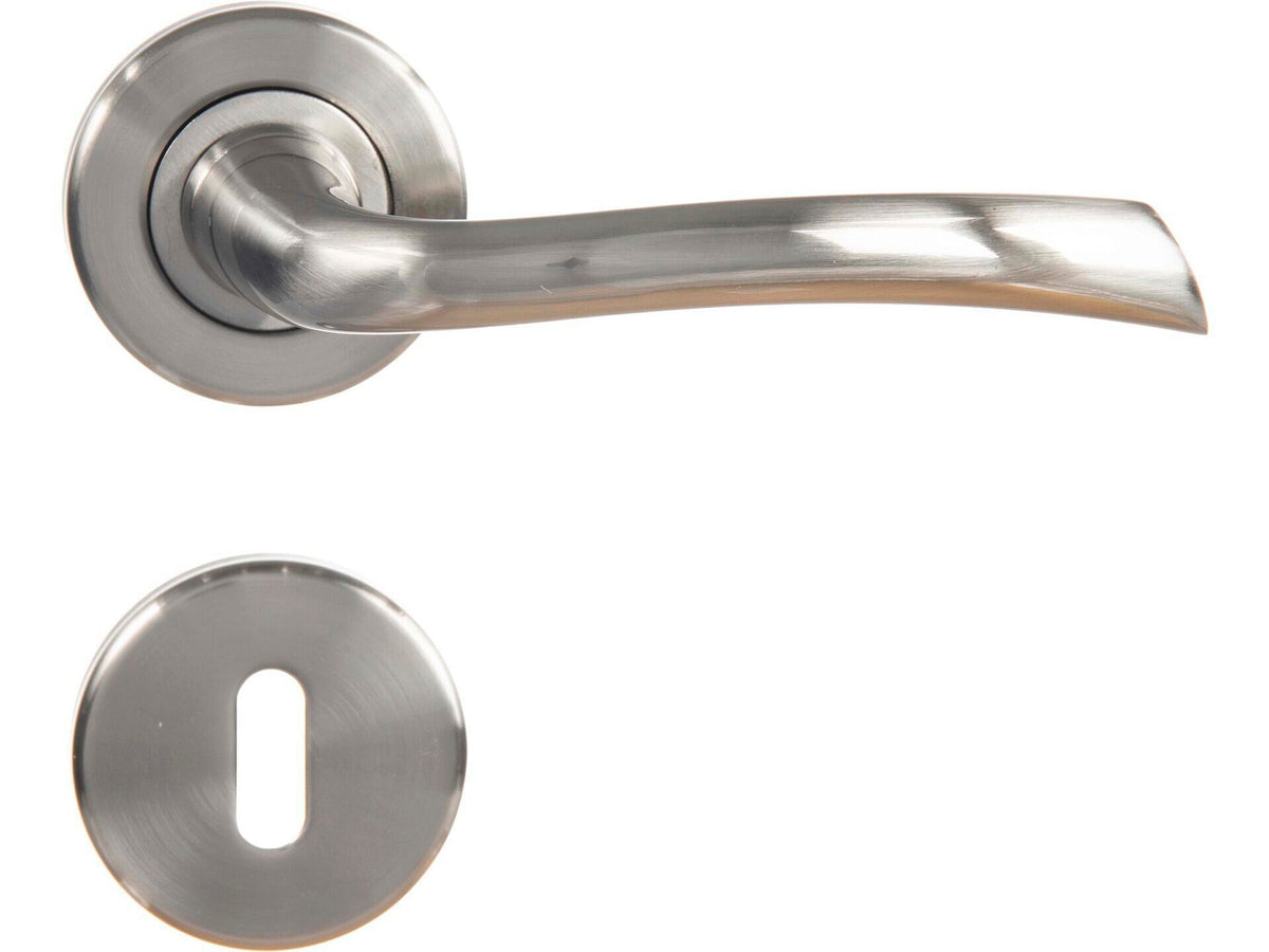 Linea Bertomani Deurklinkset op rozet 50mm aluminium vernikkeld