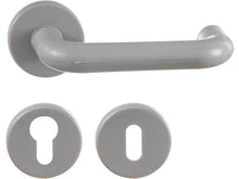 Deurklinkset op rozet 51mm kunststof grijs