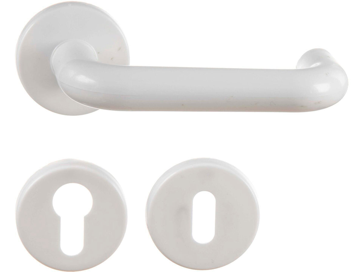 Deurklinkset op rozet 51mm kunststof wit