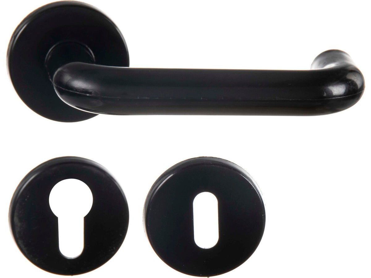 Deurklinkset op rozet 51mm kunststof zwart