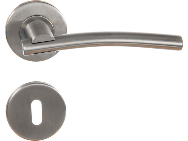 Linea Bertomani Poignée de porte avec rosaces 54mm set complet inox