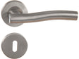 Linea Bertomani Poignée de porte avec rosaces ondulé 53mm set complet inox