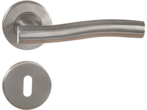 Linea Bertomani Deurklinkset op rozet gegolfd 53mm inox