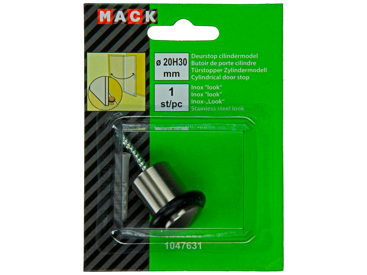 Mack Deurstop 20mm inox