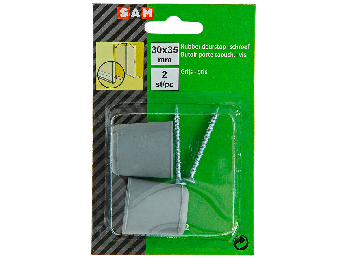 Mack Deurstop 30x35 mm grijs 2 stuks