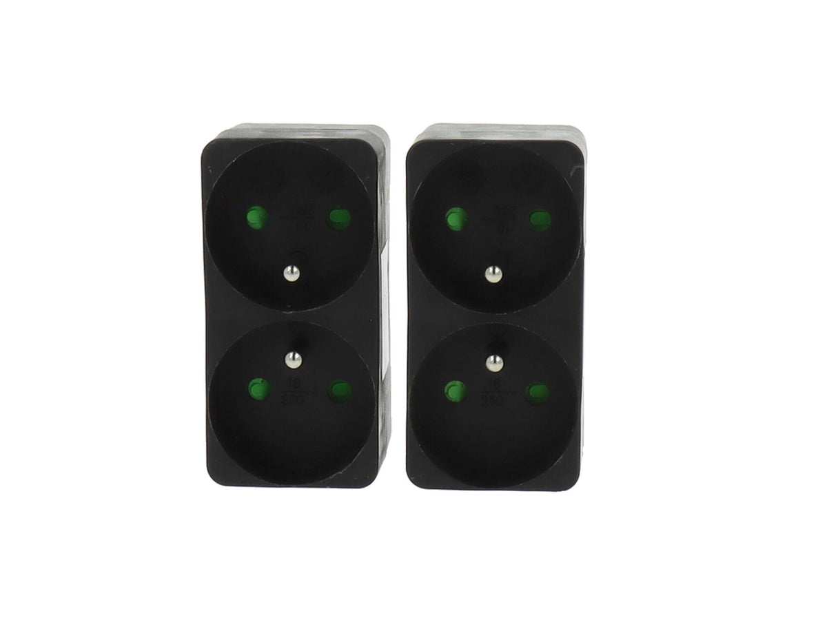 Profile Domino stopcontact in krimp 16A zwart 2 stuks