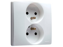 Legrand Dubbel tweepolig stopcontact met aarding wit