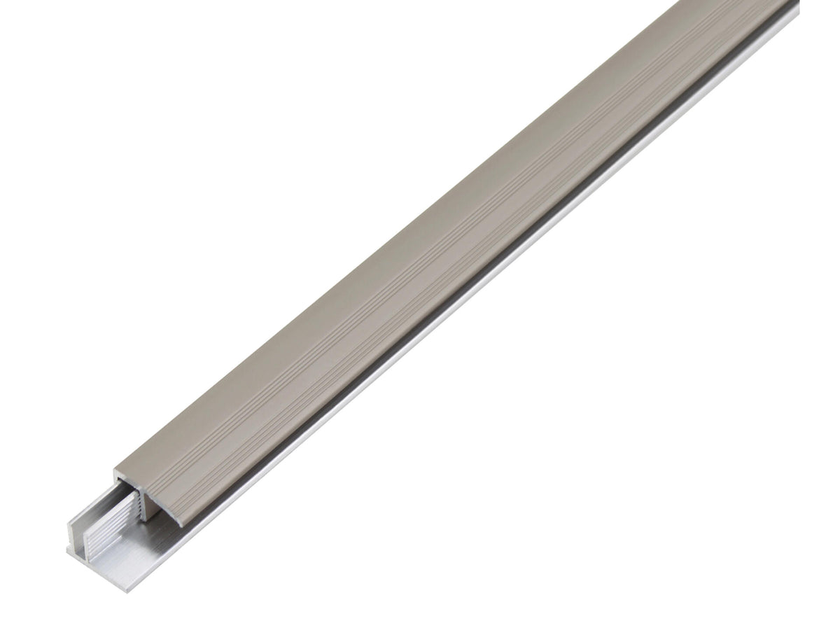 Duo afsluitprofiel 22mm 100cm geanodiseerd aluminium metaal RVS-look