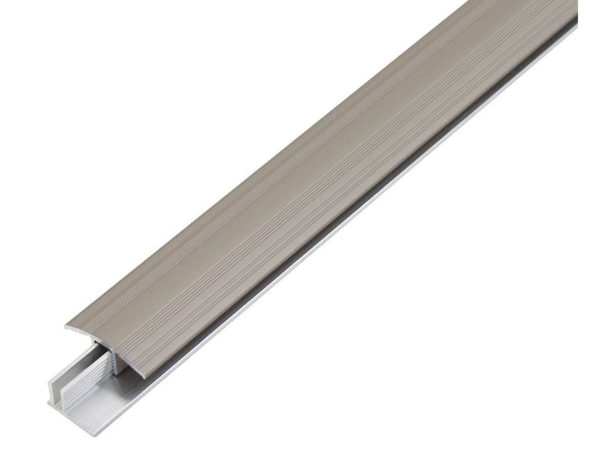 Duo overgangsprofiel 34mm 100cm geanodiseerd aluminium metaal RVS-look