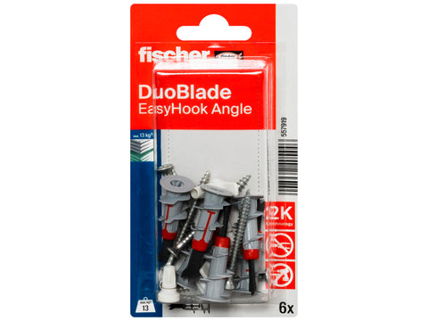 Fischer DuoBlade EasyHook Angle plug 6x44 mm + vijs + haak 6 stuks