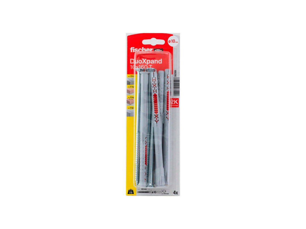 Fischer DuoXpand T constructieplug 10x160 mm met vijs 4 stuks