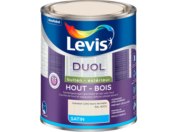 Levis Duol houtlak zijdeglans 0,75l hoevewit