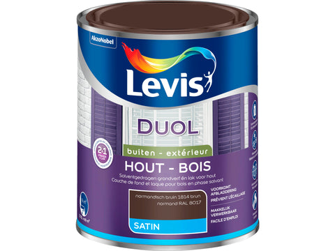 Levis Duol houtlak zijdeglans 0,75l normandisch bruin
