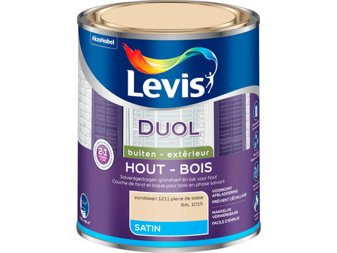 Levis Duol houtlak zijdeglans 0,75l zandsteen
