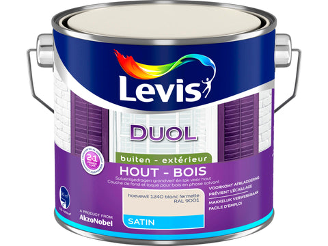 Levis Duol houtlak zijdeglans 2,5l hoevewit