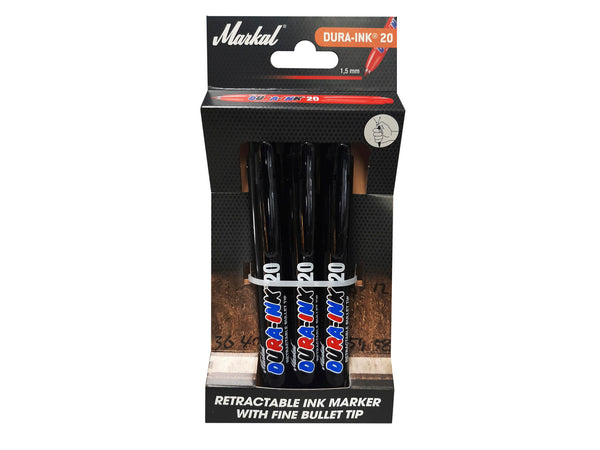 Markal Dura-Ink 20 markeerstift 1,5mm zwart 3 stuks