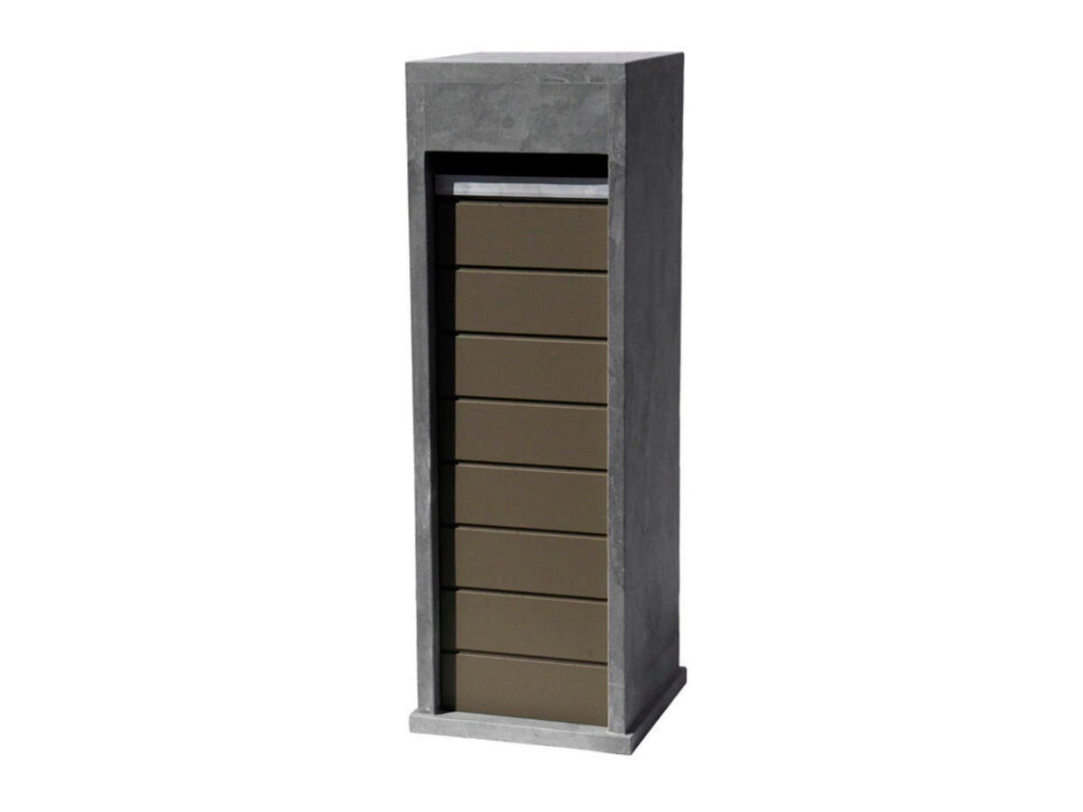 De Witte EX408 brievenbus blauwe hardsteen taupe