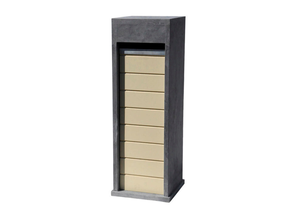 De Witte EX409 brievenbus blauwe hardsteen beige