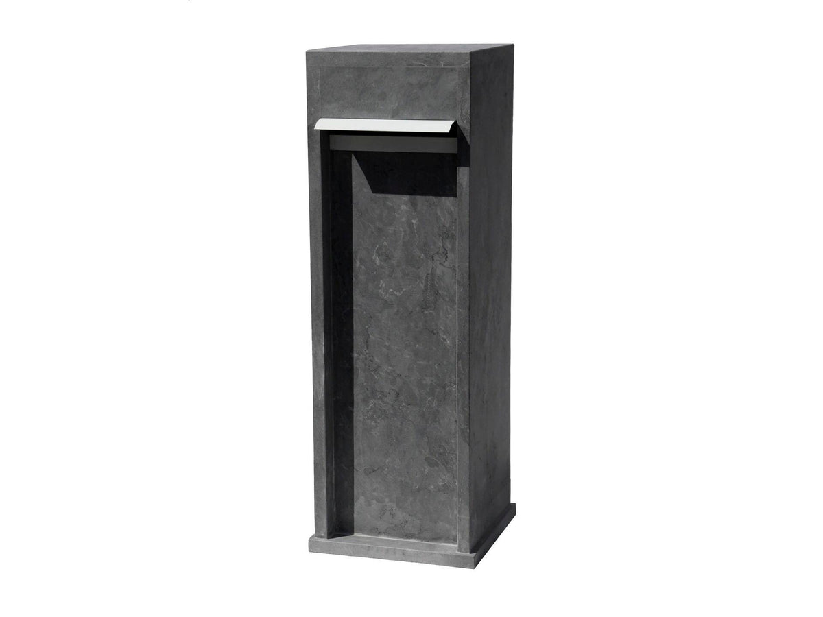 De Witte EX414 brievenbus blauwe hardsteen met klep inox