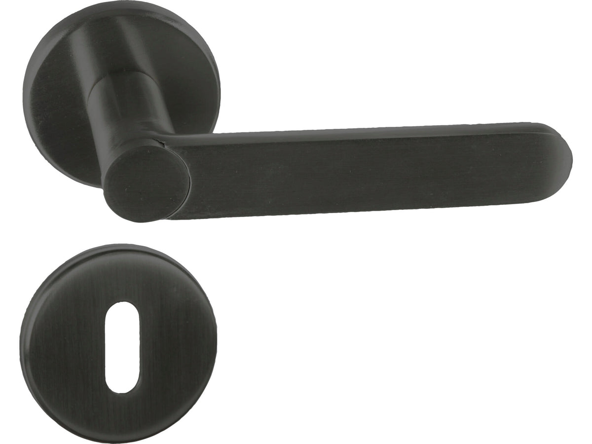 Linea Bertomani Easy Fix deurklinkset op rozet aluminium grijs