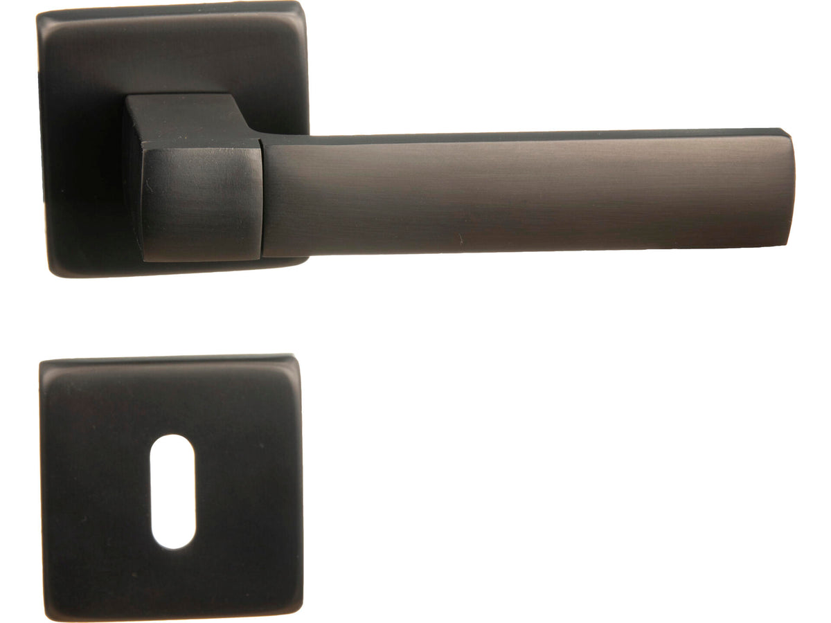 Easy Fix deurklinkset op rozet aluminium gunmetal