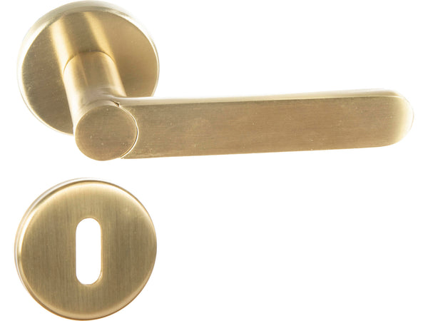 Linea Bertomani Easy Fix deurklinkset op rozet aluminium messing mat