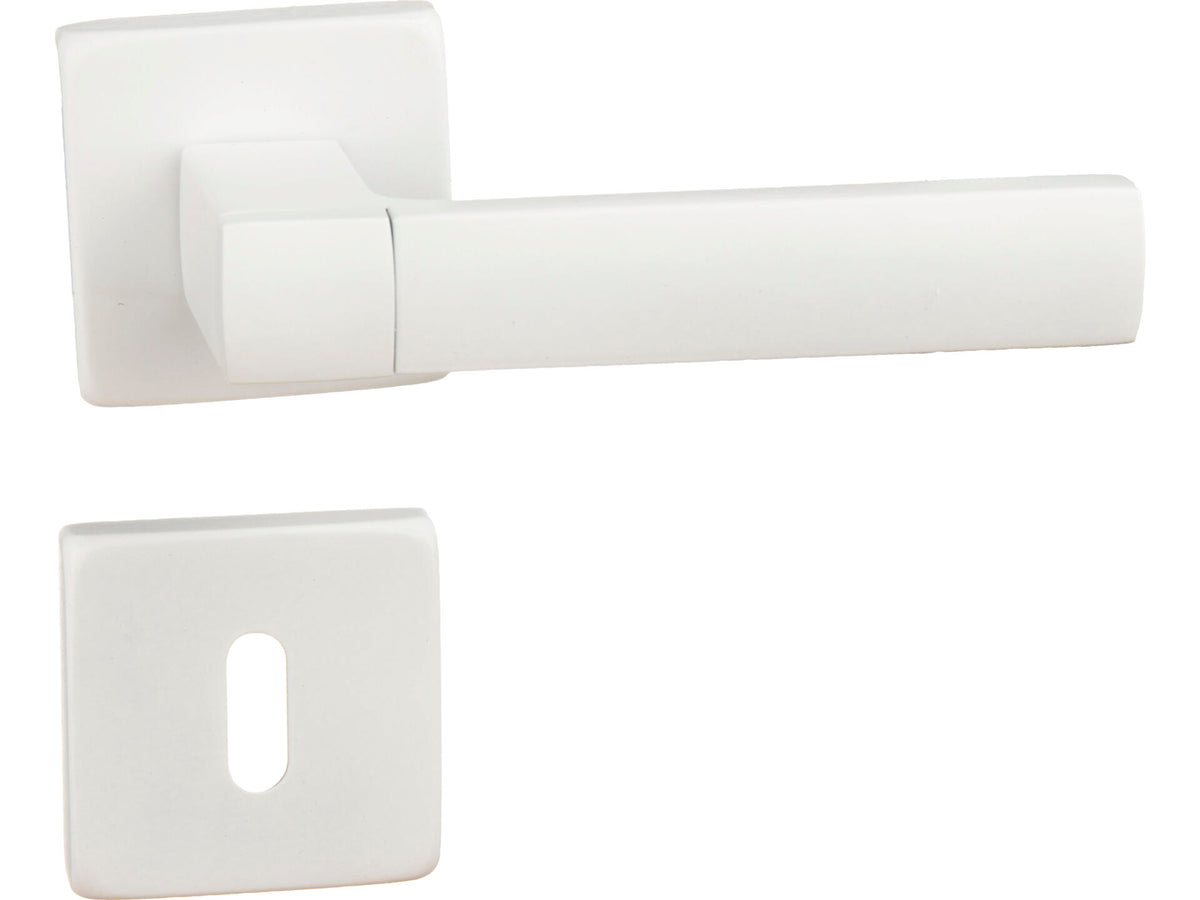 Easy Fix deurklinkset op rozet aluminium wit