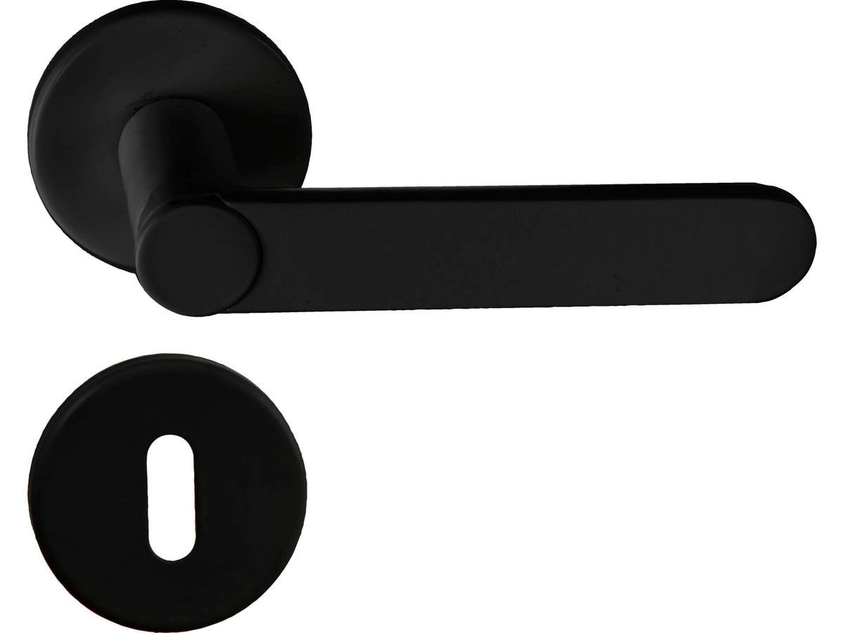 Linea Bertomani Easy Fix deurklinkset op rozet aluminium zwart