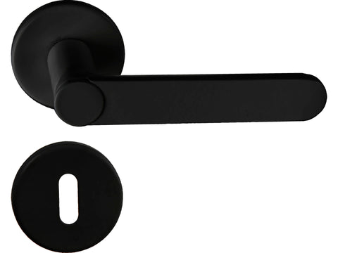 Linea Bertomani Easy Fix deurklinkset op rozet aluminium zwart