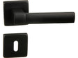 Easy Fix ensemble de poignées de porte sur rosace aluminium noir