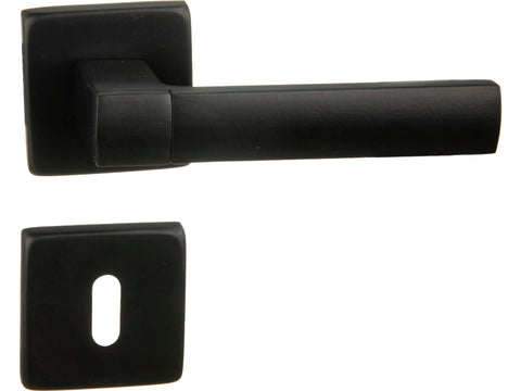 Easy Fix deurklinkset op rozet aluminium zwart