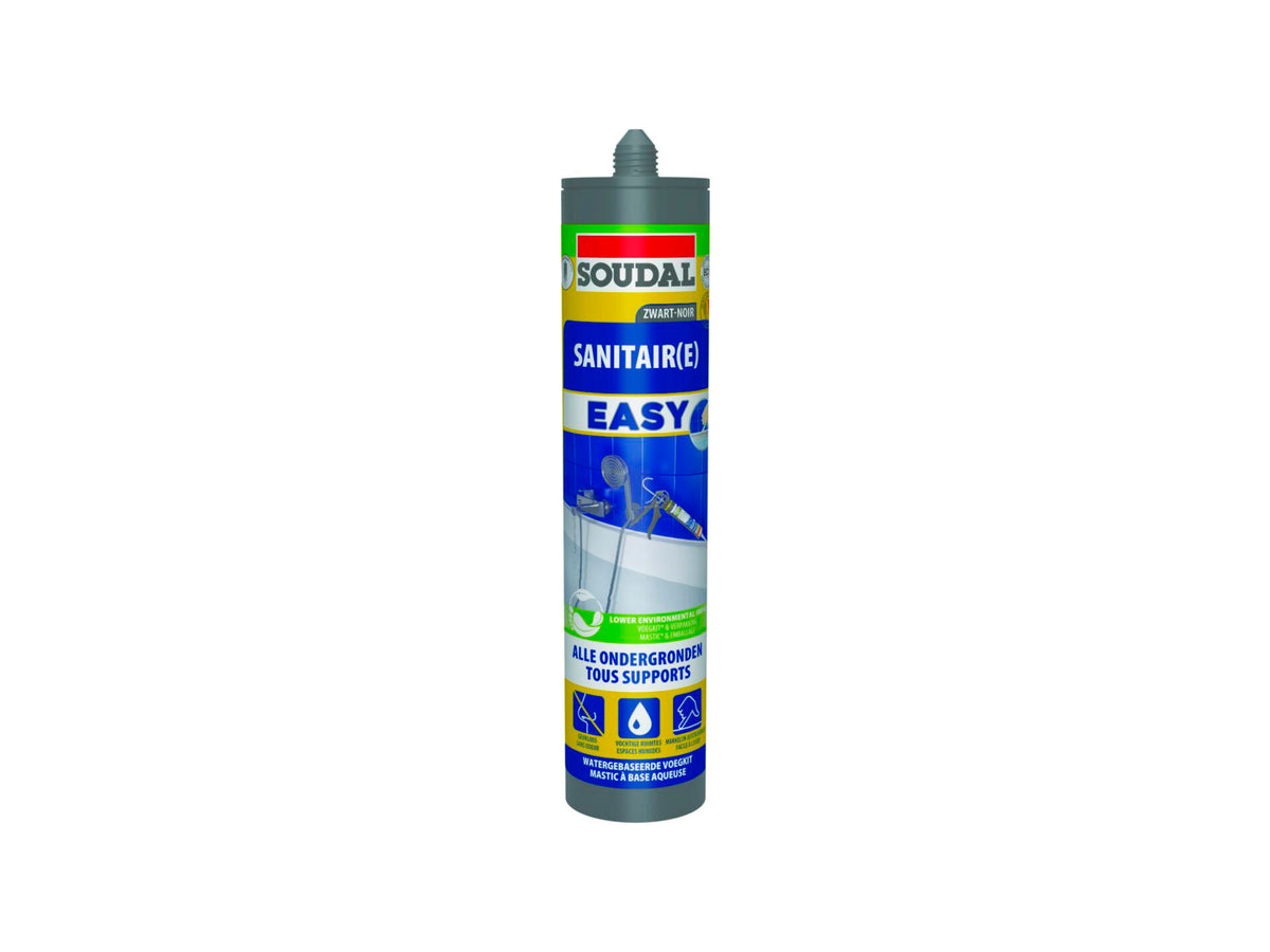 Soudal Easy siliconenkit sanitair 290ml zwart