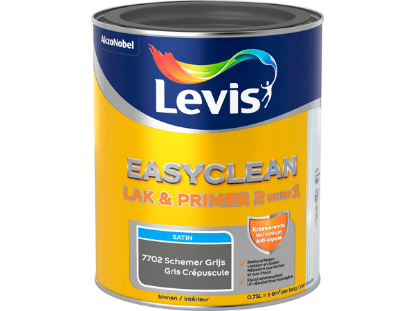 Levis EasyClean 2-en-1 laque & primer satin 0,75l gris crépuscule
