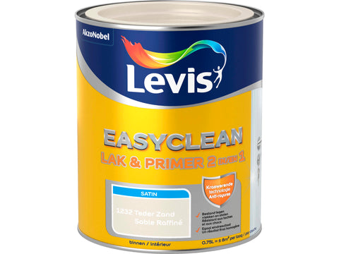 Levis EasyClean 2-in-1 lak & primer zijdeglans 0,75l teder zand
