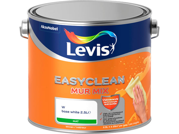Levis EasyClean Mur Mix peinture mur & plafond mat 2,5l blanc