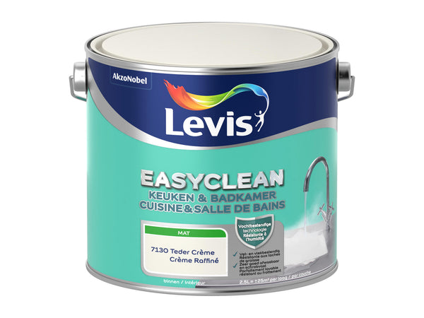 Levis EasyClean peinture cuisine & salle de bains mat 2,5l crème raffiné