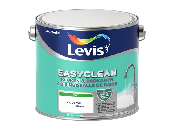 Levis EasyClean peinture cuisine & salle de bains mat 2,5l blanc