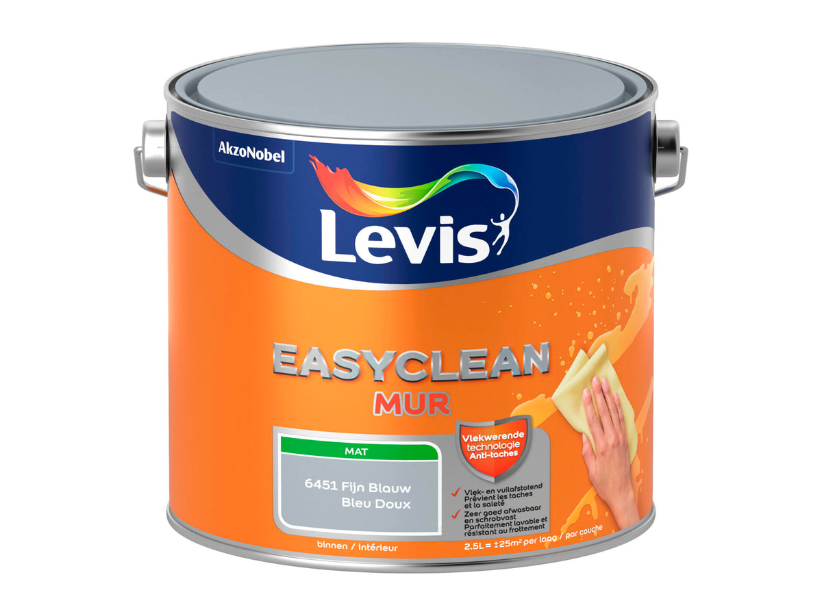 Levis EasyClean muurverf mat 2,5l fijn blauw