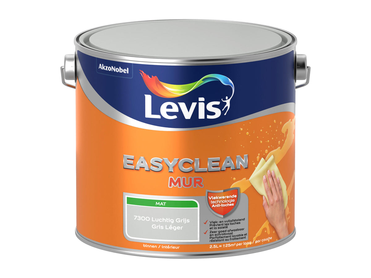 Levis EasyClean muurverf mat 2,5l luchtig grijs