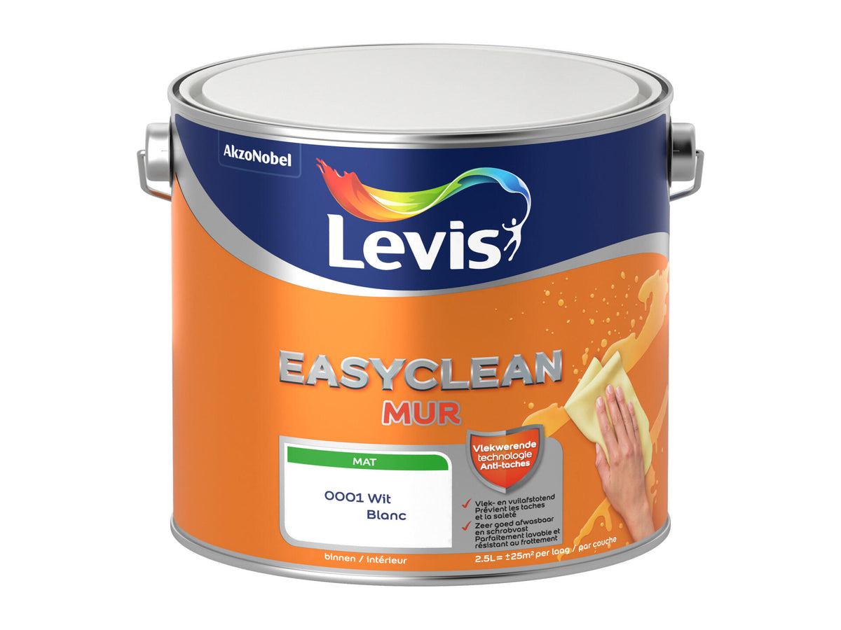 Levis EasyClean muurverf mat 2,5l wit