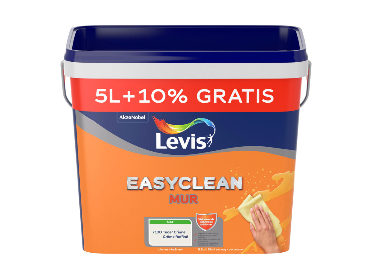 Levis EasyClean muurverf mat 5l + 10% teder crème