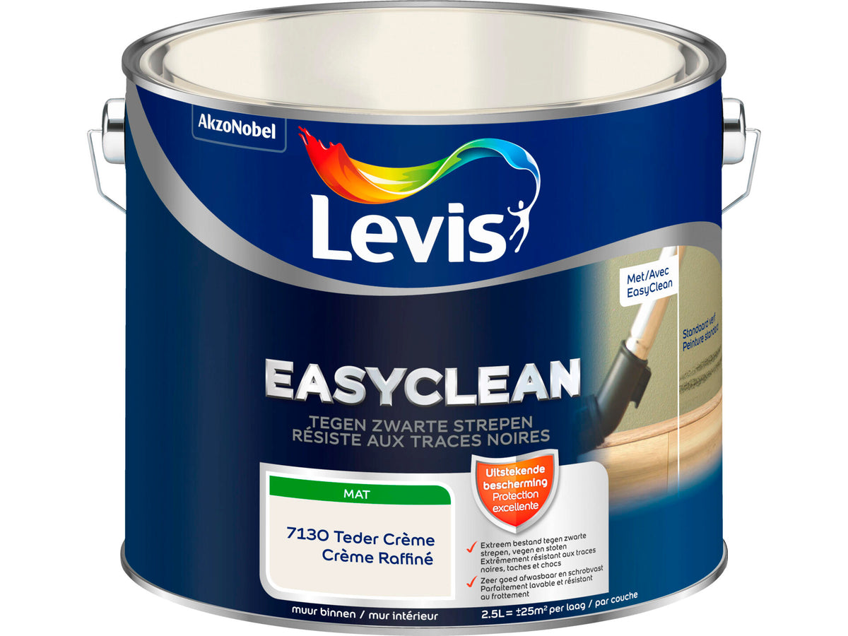 Levis EasyClean muurverf tegen zwarte strepen 2,5l teder crème