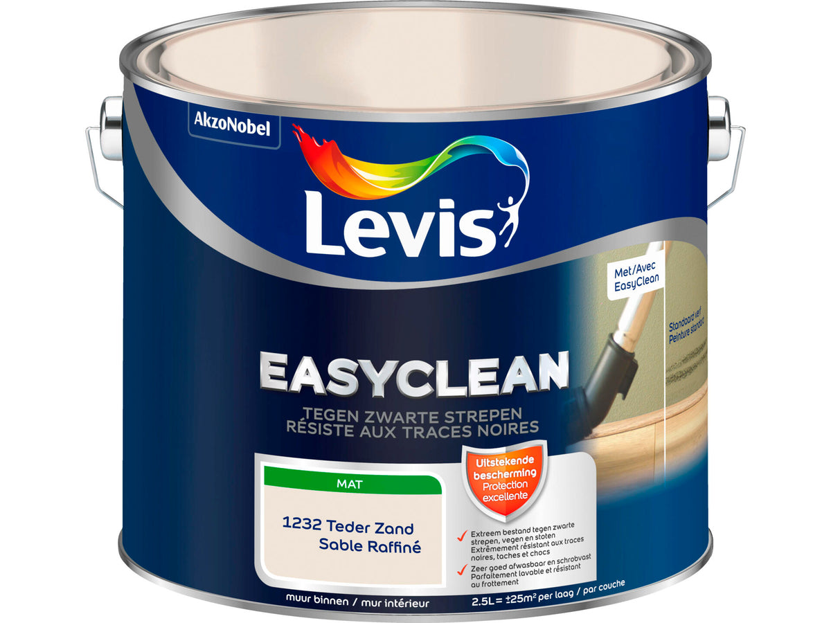 Levis EasyClean muurverf tegen zwarte strepen 2,5l teder zand