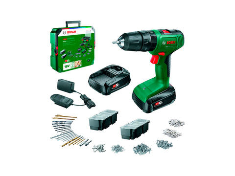 Bosch EasyImpact 18V-40 accu klopboorschroefmachine 18V Li-Ion met 2 batterijen + lader + 241 accessoires + SystemBox