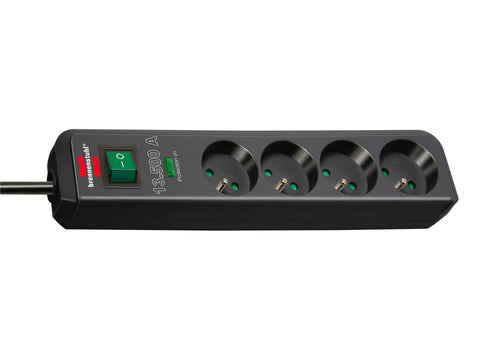 Brennenstuhl Eco-Line stekkerdoos 4x met schakelaar en kabel 1,5m zwart