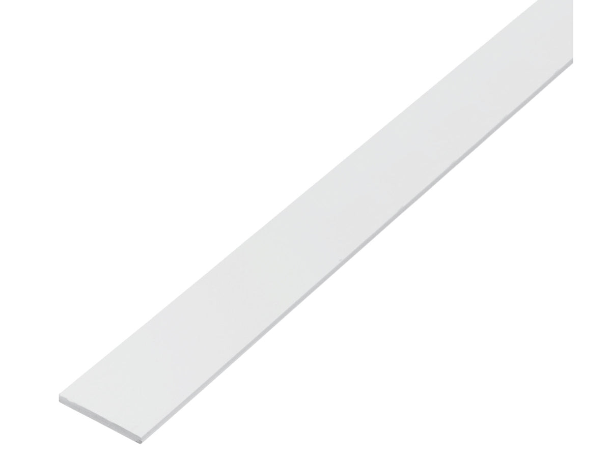 Eco platprofiel 25x2 100cm PVC wit